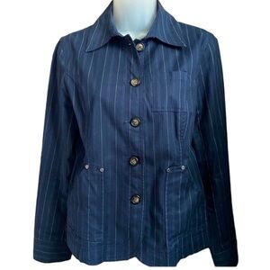 Nautica women’s navy blue pinstriped jacket Size 6